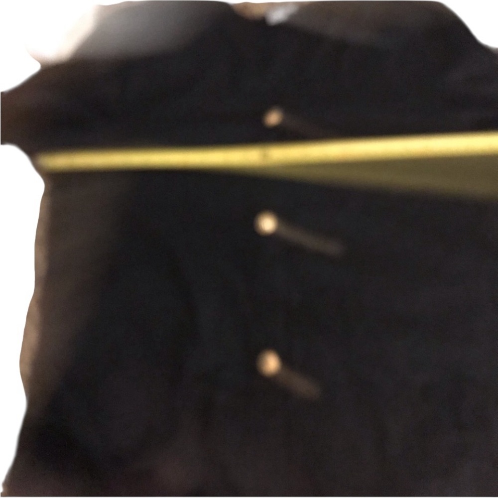 Delta Burke large/ XL black linen like cover up lace sleeves lg gold buttons